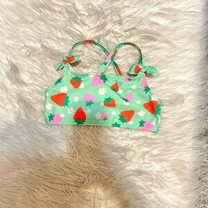 Green Strawberry Swim Top